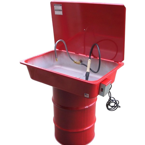 Build-All Parts Washer, Sink on Drum; Fits 16 or 30 Gallon Drums, Pump; Flex Hose, Brush SWH1630MSHNL
